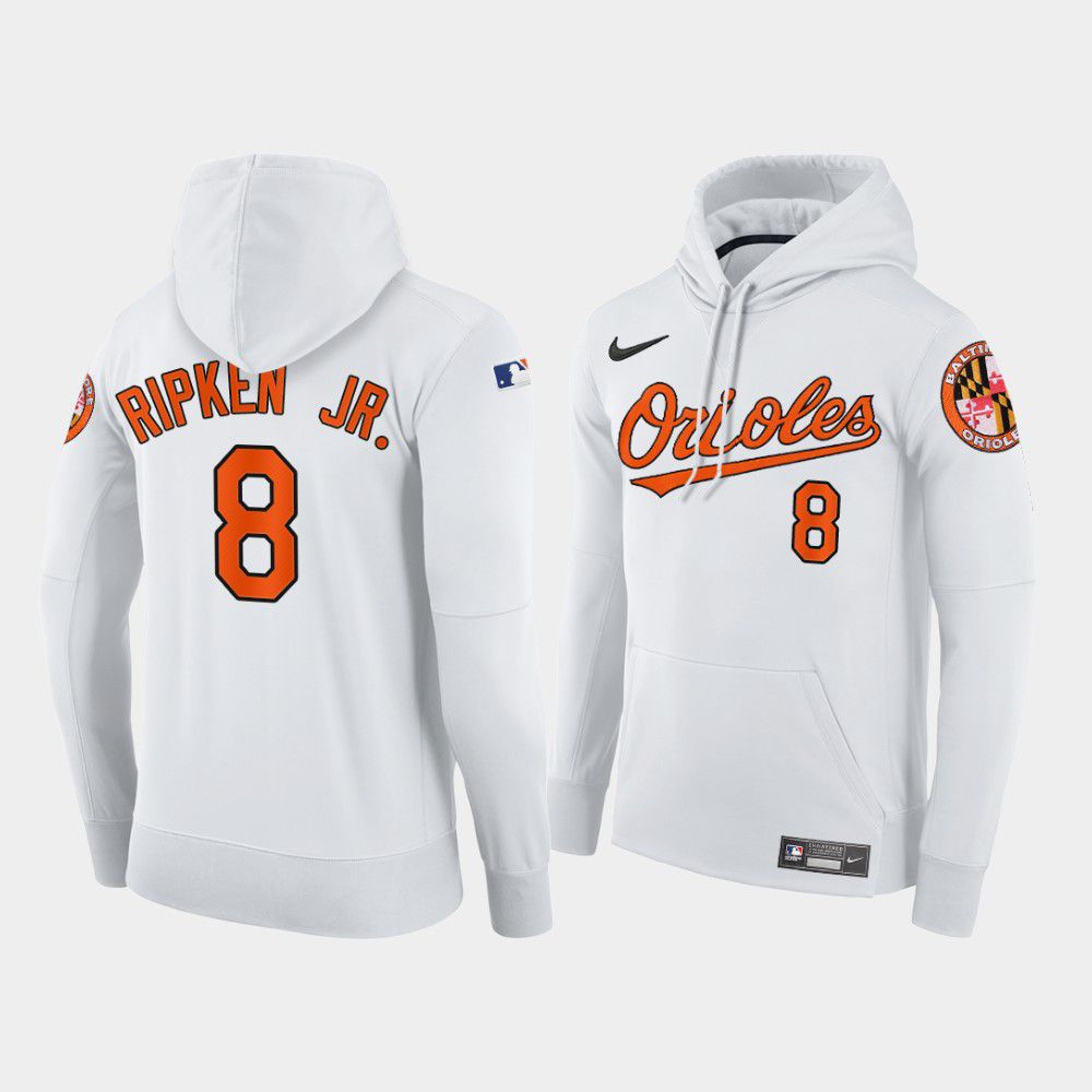Men Baltimore Orioles #8 Ripken jr white home hoodie 2021 MLB Nike Jerseys